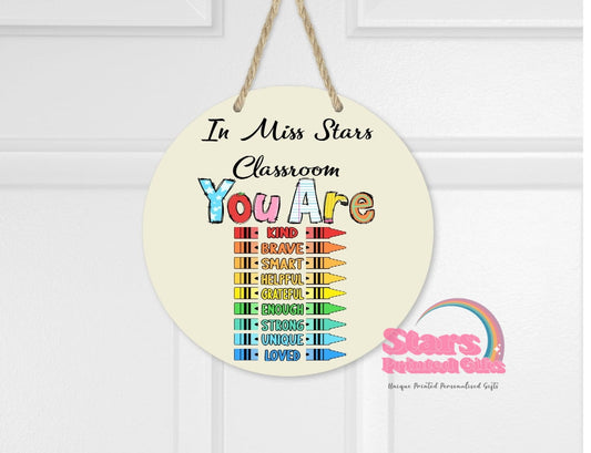 Teacher Quote Personalised Wall Hanger