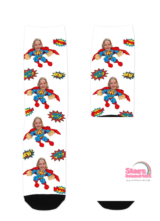 Dad Superhero Printed Socks