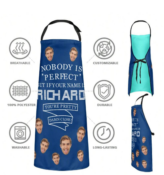 Custom Personalised Face Adult Apron- Perfect Quote