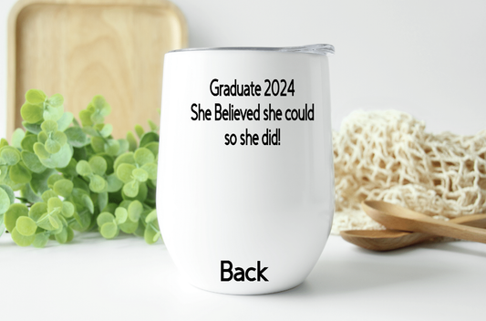 Graduation Personalised Wine/Coffee Tumbler