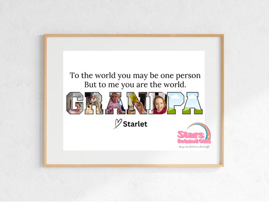 Photo Dad Digital Print, Custom Personalised Artwork, Custom Personalised Print.