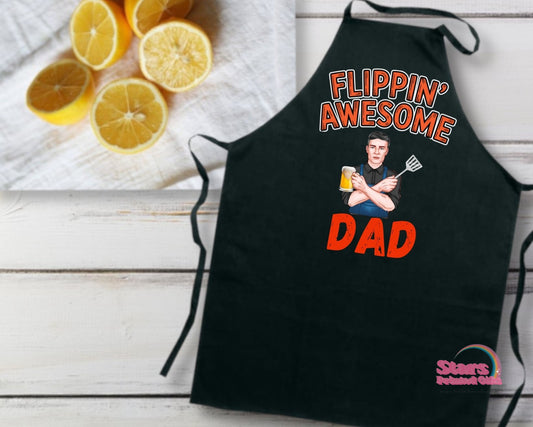 Personalised Dad Chibi Apron, Father's Day Gift, Funny BBQ Cooking Gift For Dad