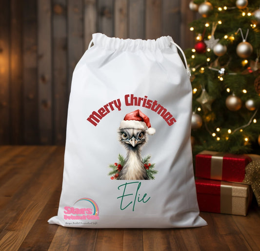 Personalised Christmas Santa Sack Christmas Australia Animals / Custom Name Christmas Gift Bag / Reuseable Christmas Toy Bag For Kids