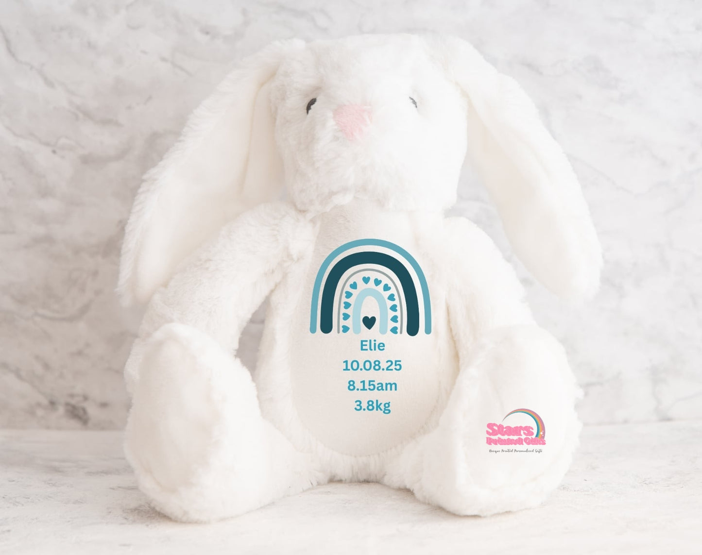 Personalised Birth Announcement Bear, Custom Printed Keepsake Teddy , Custom Teddy- Birth Stat Bear