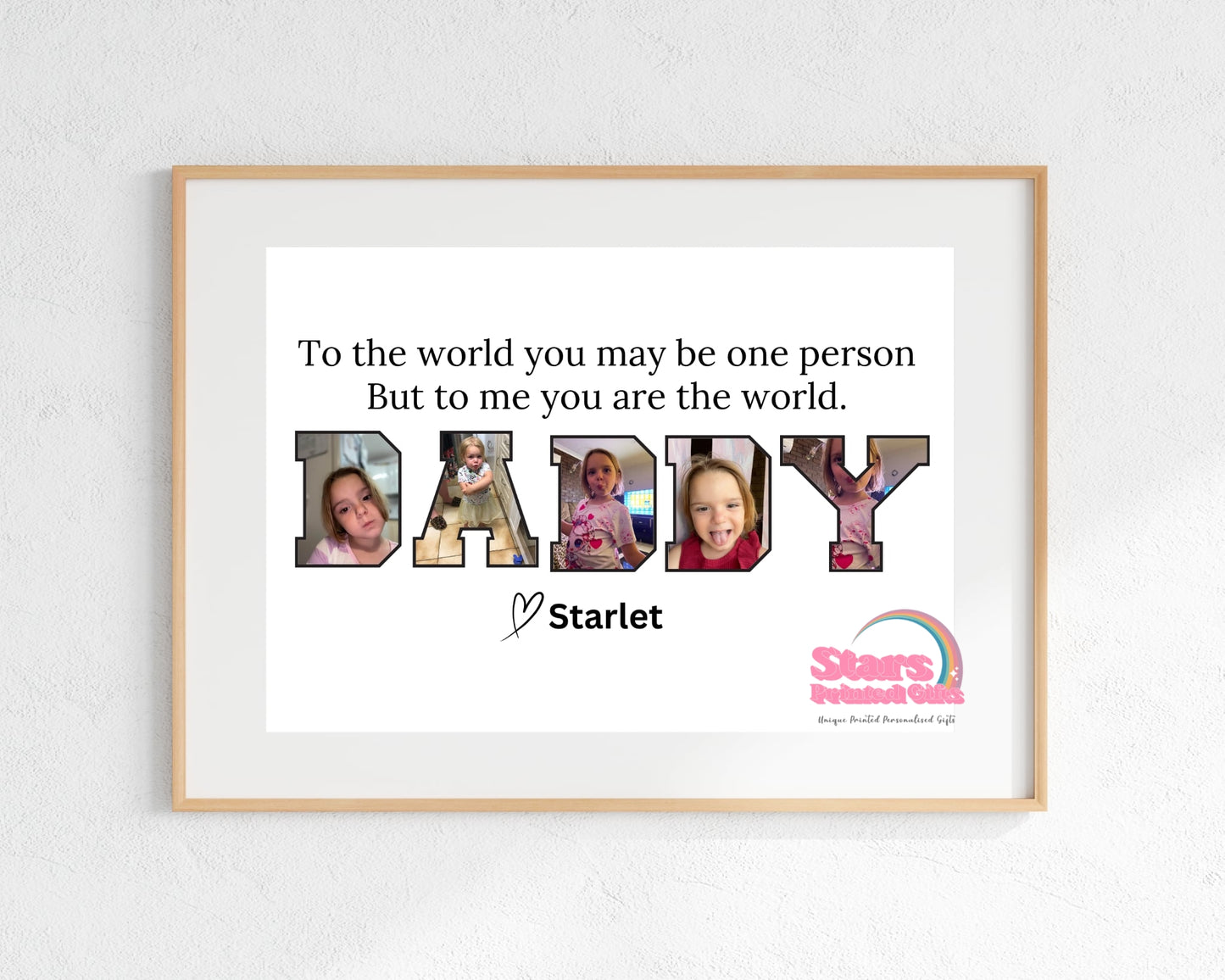Photo Dad Digital Print, Custom Personalised Artwork, Custom Personalised Print.