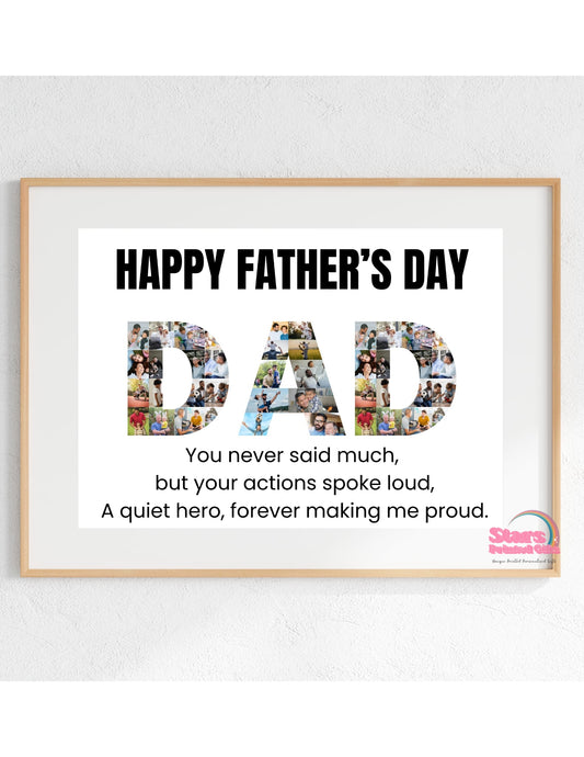Photo Dad-Grandpa-Pop-Daddy Digital Print, Custom Personalised Artwork, Custom Personalised Print.