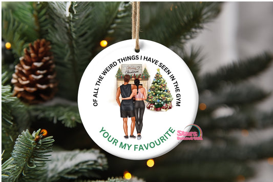 Personalised Christmas Ornament – Custom Ceramic or Aluminium Ornament – 1st Christmas Keepsake Decoration – Fit Couple Ornament