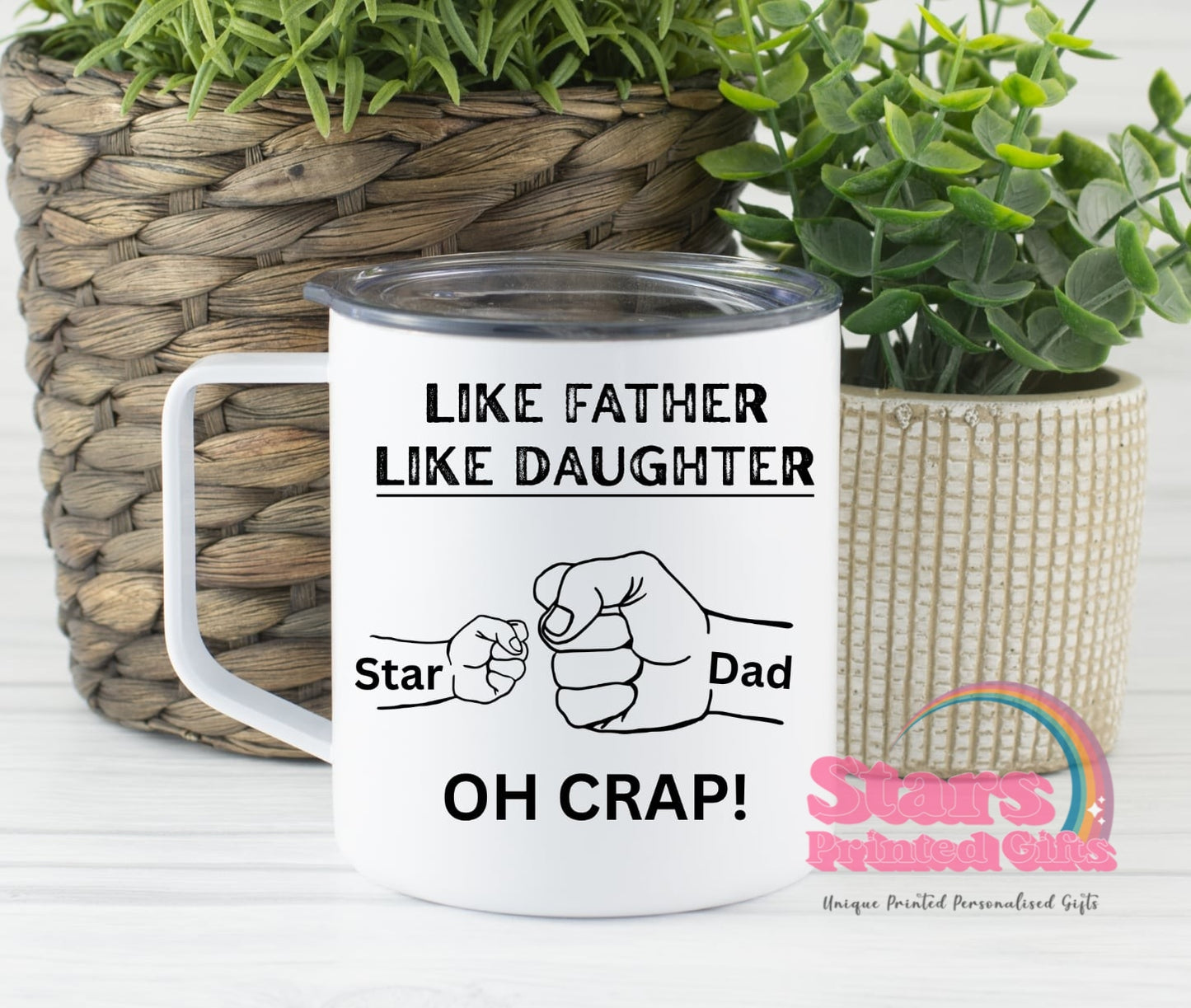 Like Father Like Daughter Camping Mug, Custom Personalised Father's Day Camping Gift, Custom Mug.