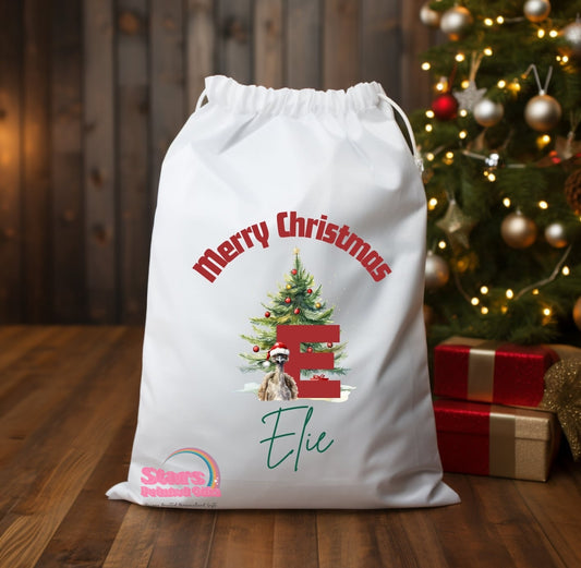 Personalised Christmas Santa Sack Christmas Australian Animals / Custom Name Christmas Gift Bag / Reuseable Christmas Toy Bag For Kids