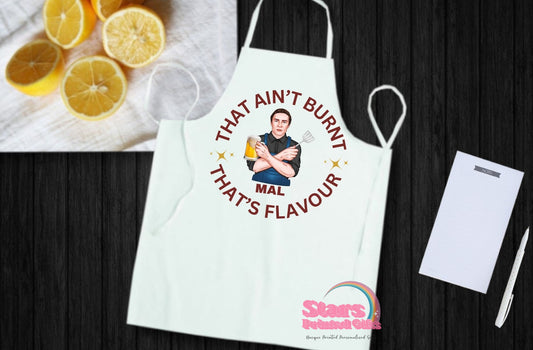 Personalised Dad Chibi Apron, Father's Day Gift, Funny BBQ Cooking Gift For Dad-Burnt Flavour