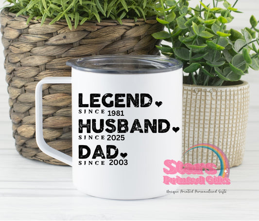 Milestone Dad Camping Mug, Custom Personalised Father's Day Camping Gift, Custom Mug.