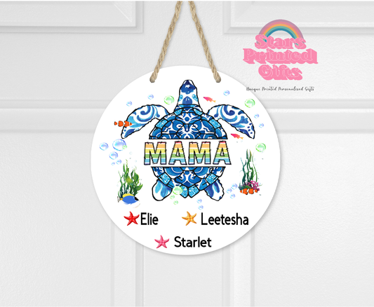 Mama Turtle Wall Hanging Sign