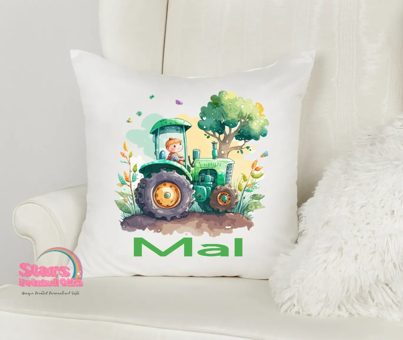 Tractor Farmer Printed Personalised Pillowcase Pillow