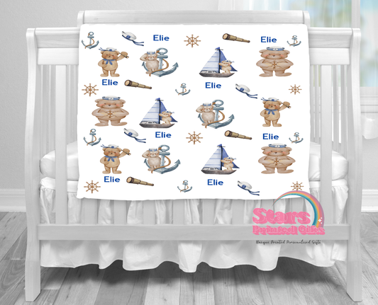 Sailor Bear  Personalised Blanket
