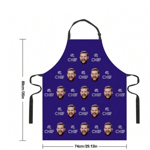 Custom Personalised Adult Face Printed Apron #1 Chef