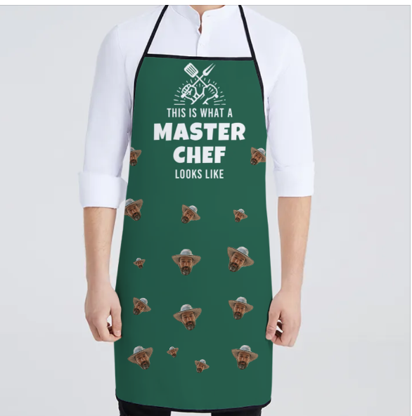 Personalised Master Chef, Custom Face Adult Apron