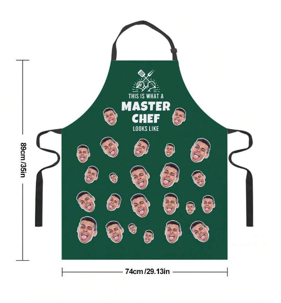 Personalised Master Chef, Custom Face Adult Apron