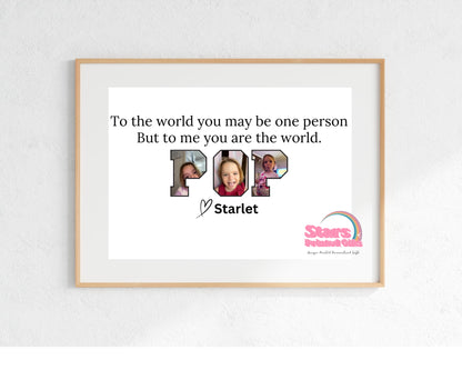 Photo Dad Digital Print, Custom Personalised Artwork, Custom Personalised Print.