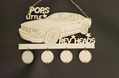Daddy's/ Pops  Little Rev Heads Wall Hanger, Custom Wood Sign,Personalised Wall Sign