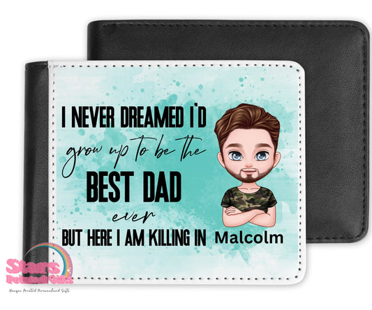 Personalised Quote / Dad Chibi Wallet For Dad , Fathers Day Gift