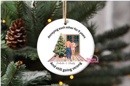 (Copy) Personalised Christmas Ornament – Custom Ceramic or Aluminium Ornament – 1st Christmas Keepsake Decoration – Sexy Couple Ornament