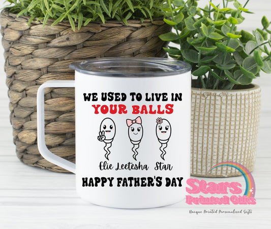 Funny  Dad's Sperm Camping Mug, Custom Personalised Father's Day Camping Gift, Custom Mug.