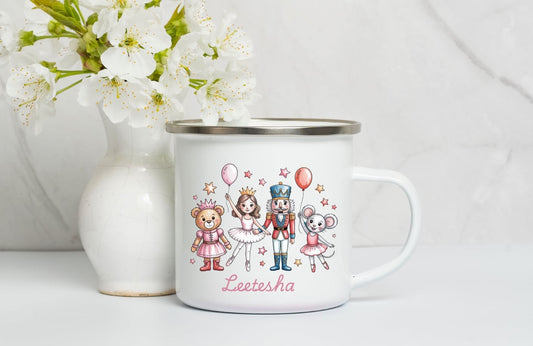 Personalised Enamel Mug ,Kids Christmas Mug, Christmas Eve Box Gift, 1st December Box Gift, Custom Camping Mug, Cup For Kids- Nutcracker