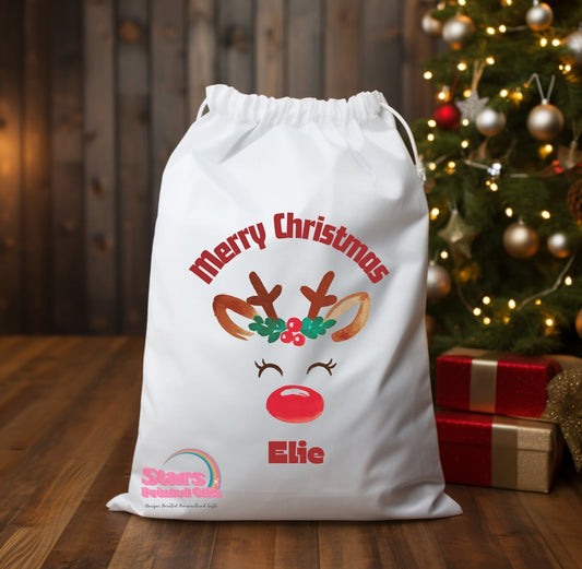 Personalised Christmas Santa Sack Christmas Unicorn / Custom Name Christmas Gift Bag / Reuseable Christmas Toy Bag For Kids