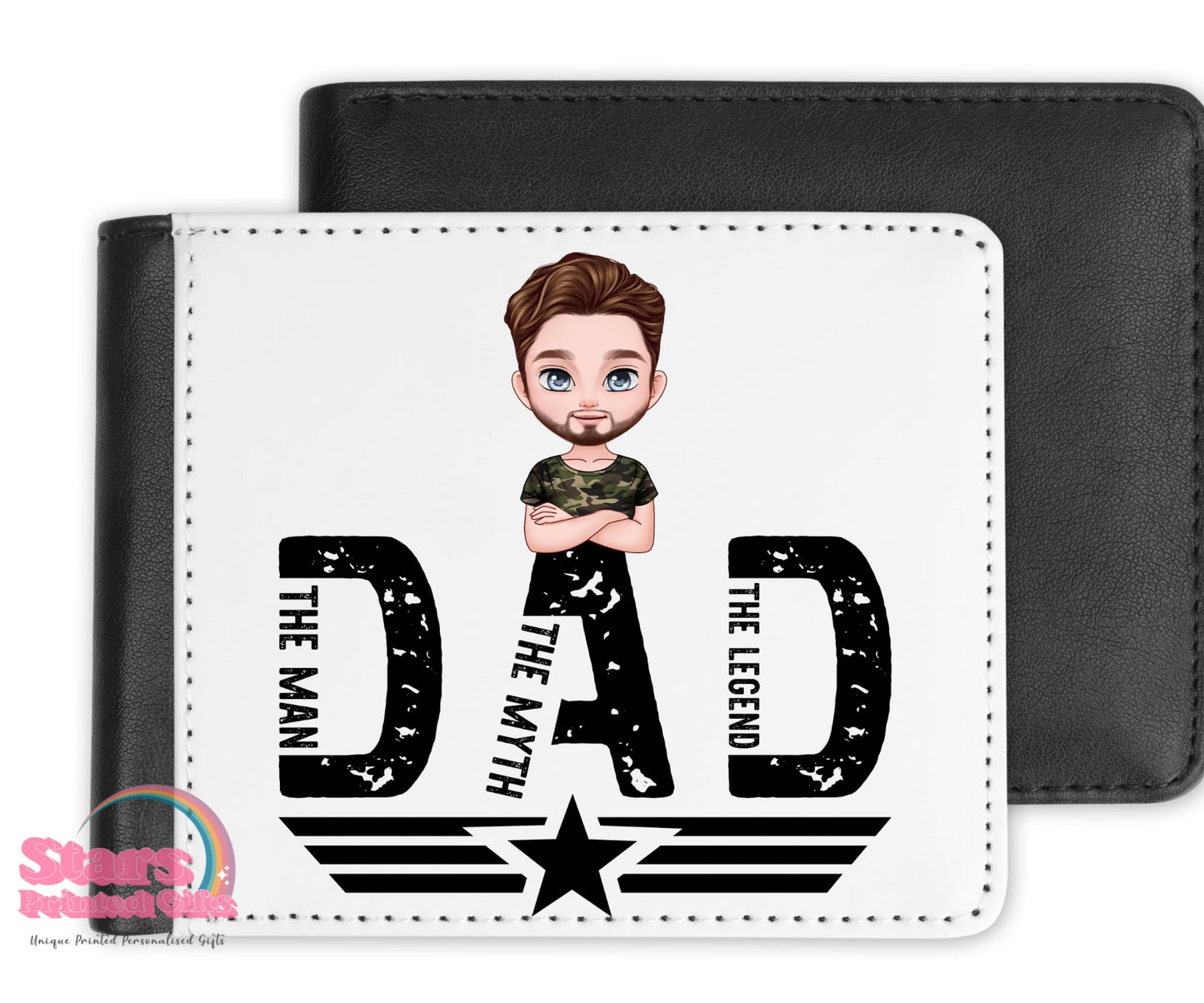 Personalised Dad Chibi Wallet For Dad , Fathers Day Gift