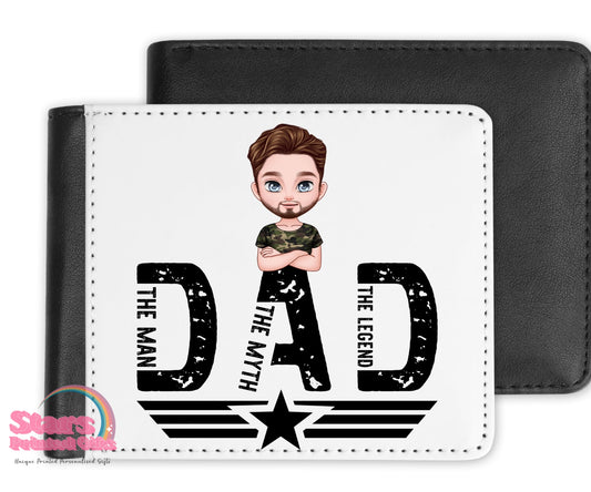 Personalised Dad Chibi Wallet For Dad , Fathers Day Gift
