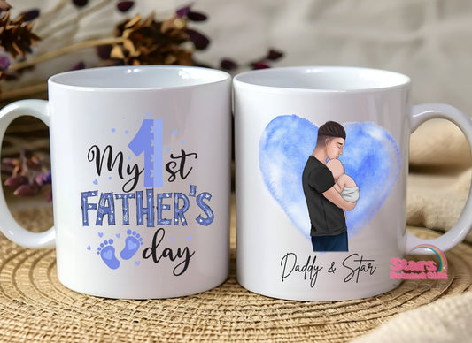 Personalised Daddy & Me Mug, Custom 1st  Father's Day Gift, Custom Mug.