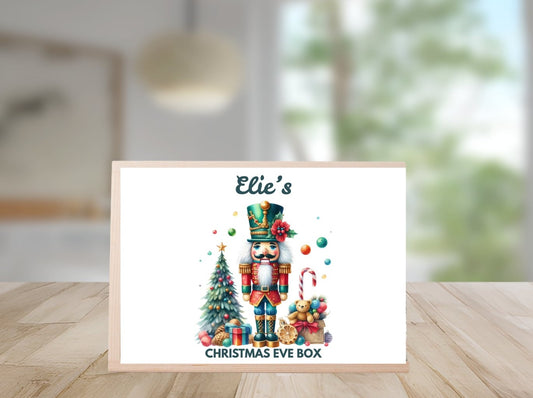 Christmas Eve Personalised Wooden Box With Sliding Lid, Two Sizes,  1st December Custom  Box- Nutcracker Cracker