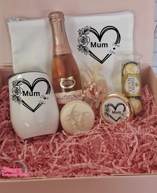 Mothers Day Gift Hamper , Personalised Small Gift Hamper with Wine , Gift For her .