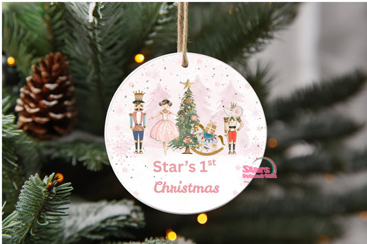 Personalised Christmas Ornament – Custom Ceramic or Aluminium Ornament – 1st Christmas Keepsake Decoration – Nutcracker