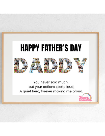 Photo Dad-Grandpa-Pop-Daddy Digital Print, Custom Personalised Artwork, Custom Personalised Print.