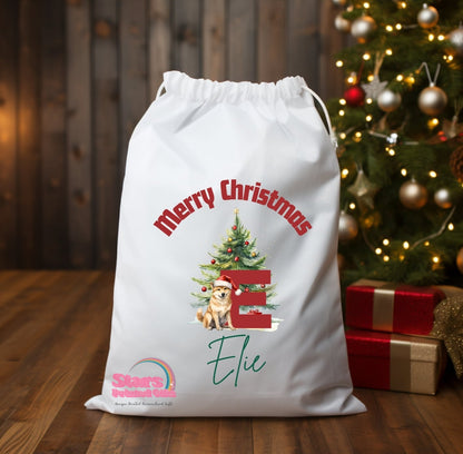 Personalised Christmas Santa Sack Christmas Australian Animals / Custom Name Christmas Gift Bag / Reuseable Christmas Toy Bag For Kids