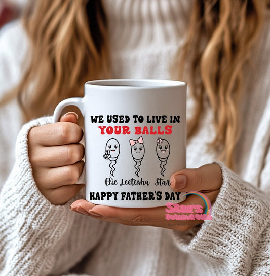 Father's Day Funny Sperm Mug, Personalised Father's Day Gift.