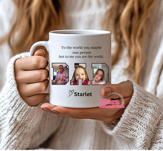 Dad/Daddy Photo Mug, Custom Personalised Father's Day Gift, Custom Mug.