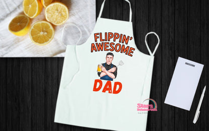 Personalised Dad Chibi Apron, Father's Day Gift, Funny BBQ Cooking Gift For Dad