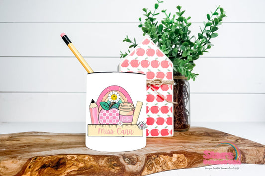 Personalised Teacher Ceramic Pencil Pot | Custom Teacher Desk Organiser | Teacher Gift | Personalised Teacher Desk Decor-Teacher