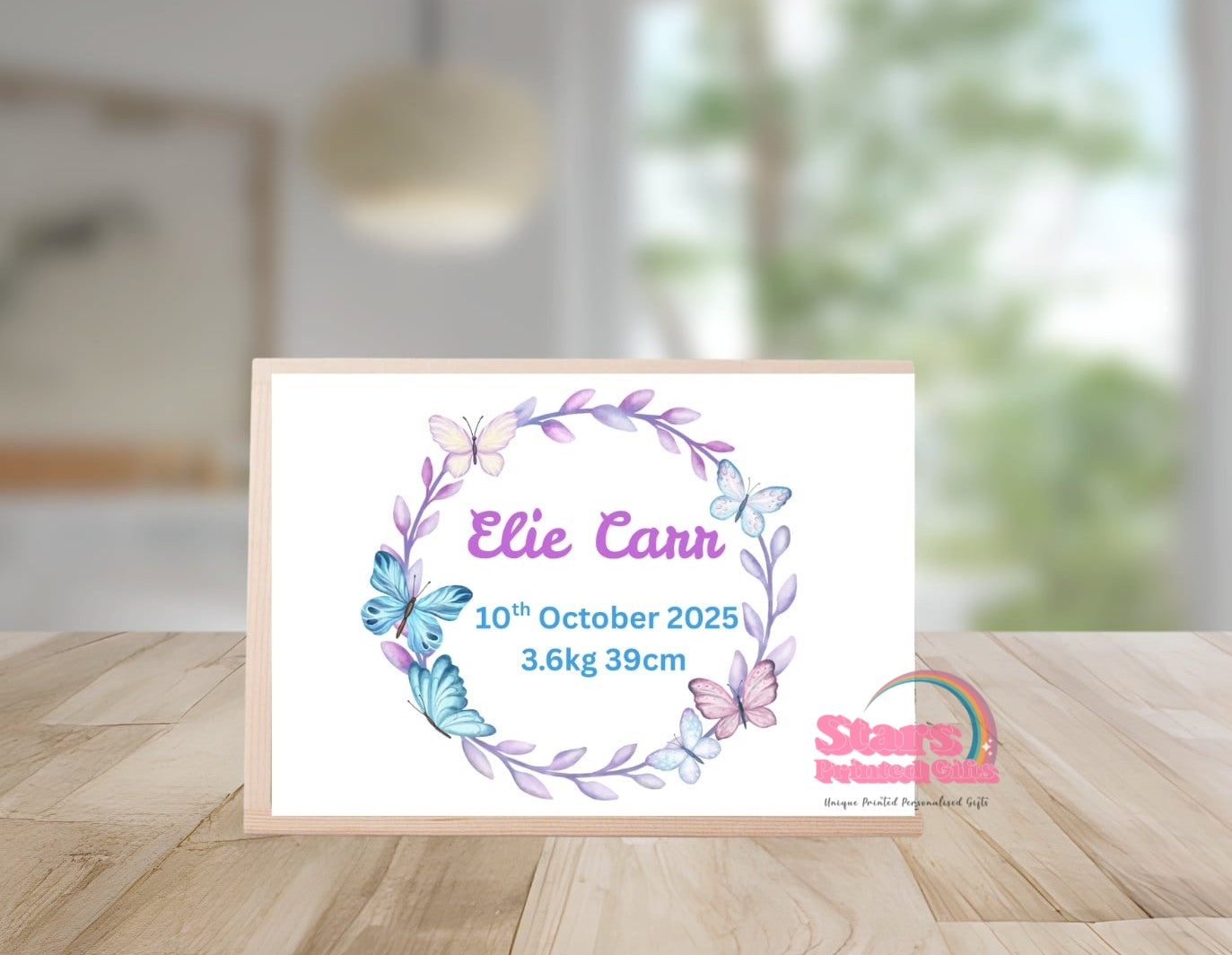 Personalised Wooden Mini Keepsake Box | Custom Name & Photo Trinket Box | Small Memory Box for Baby- Butterfly