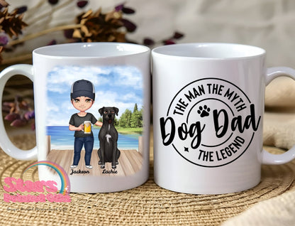 Dog Dad Legend , Personalised Father's Day Gift, Custom Mug.