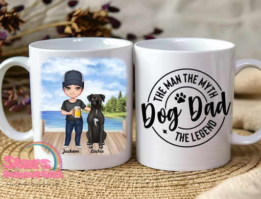 Dog Dad Legend , Personalised Father's Day Gift, Custom Mug.