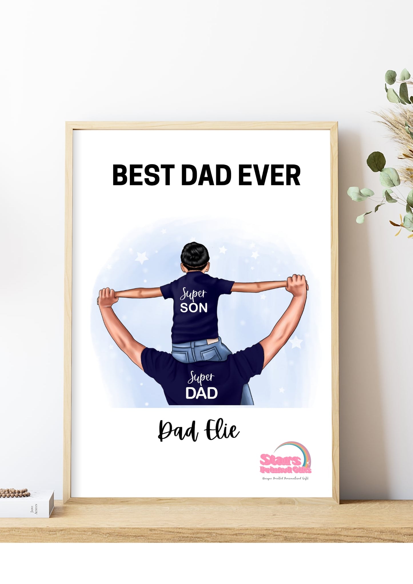 Best Dad Digital Print, Custom Personalised Artwork, Custom Personalised Print.