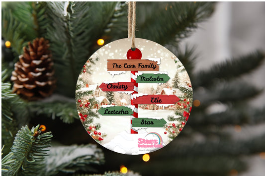 Personalised Christmas Ornament – Custom Ceramic or Aluminium Ornament – 1st Christmas Keepsake Decoration – Family Christmas