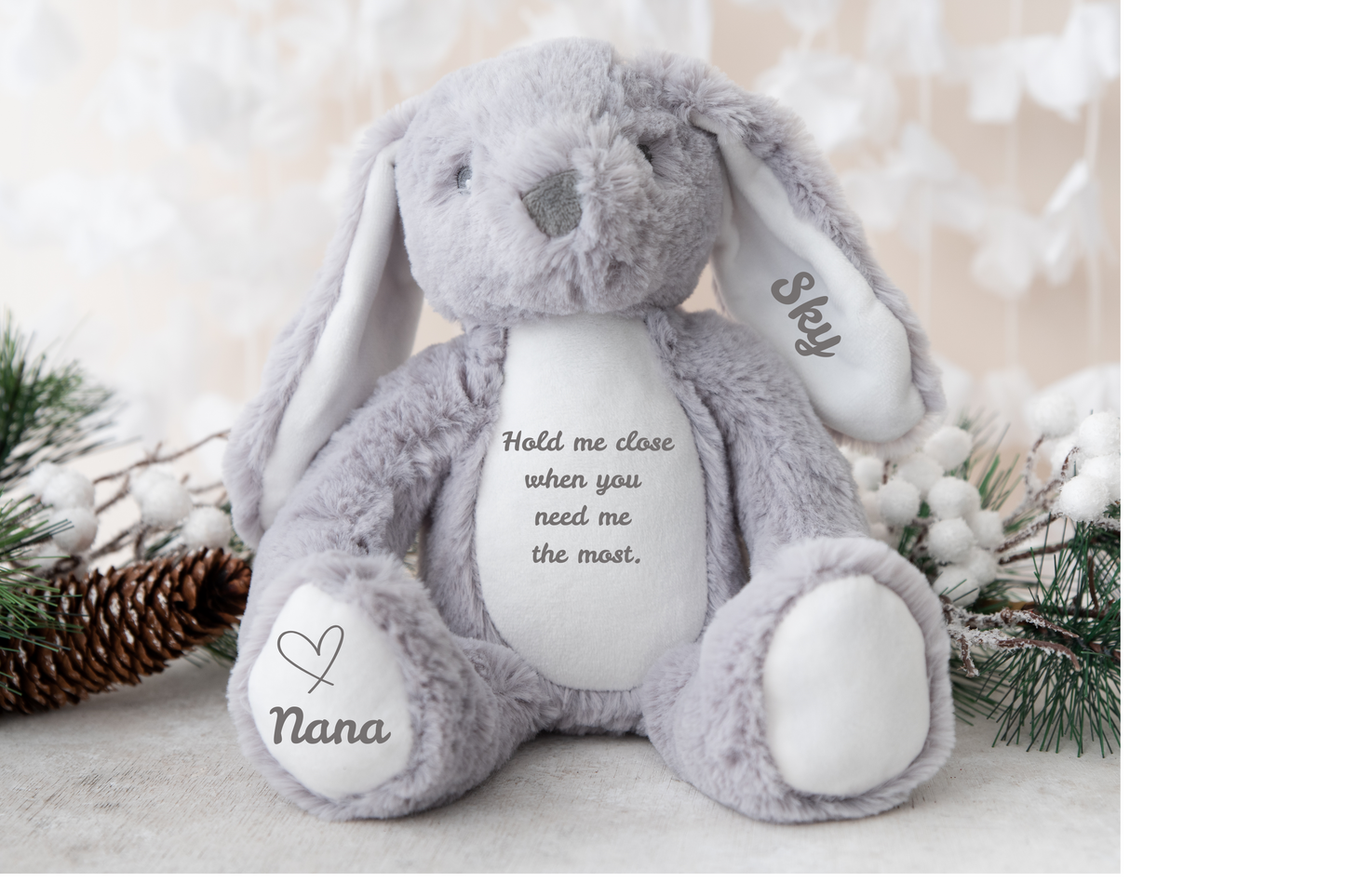 Personalised  Quote Plush Bunny,Personalised Keepsake Plush Bear, Birthday Gift For Kids.