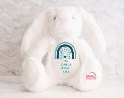 Personalised Birth Announcement Bear, Custom Printed Keepsake Teddy , Custom Teddy- Birth Stat Bear