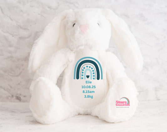 Personalised Birth Announcement Bear, Custom Printed Keepsake Teddy , Custom Teddy- Birth Stat Bear