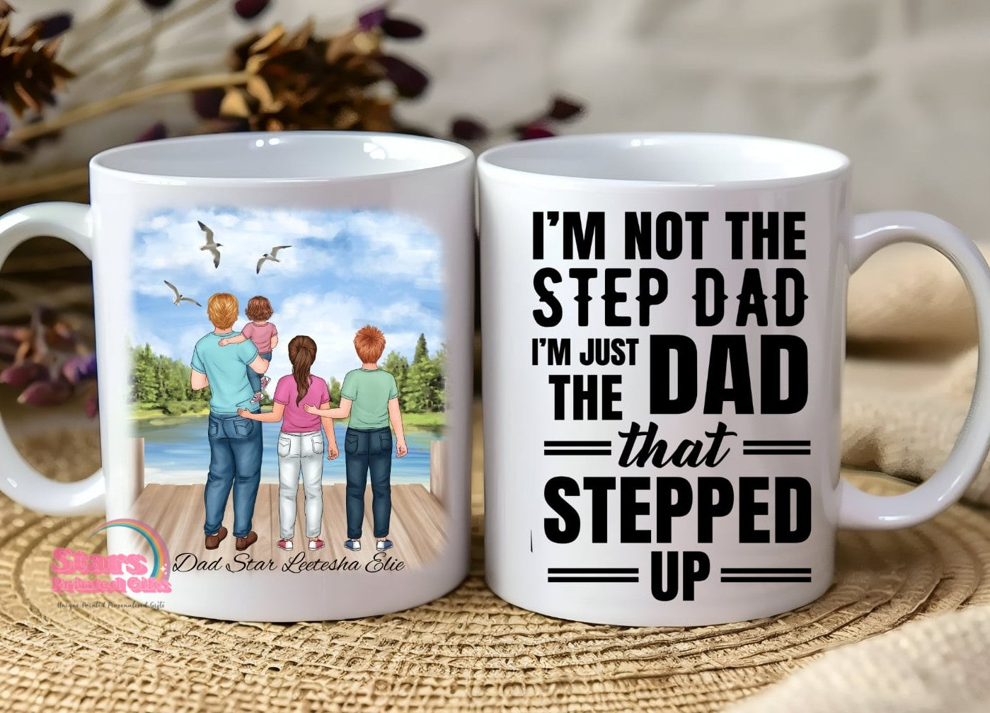 Best  Step Dad, Custom Personalised Father's Day Gift, Custom Mug.