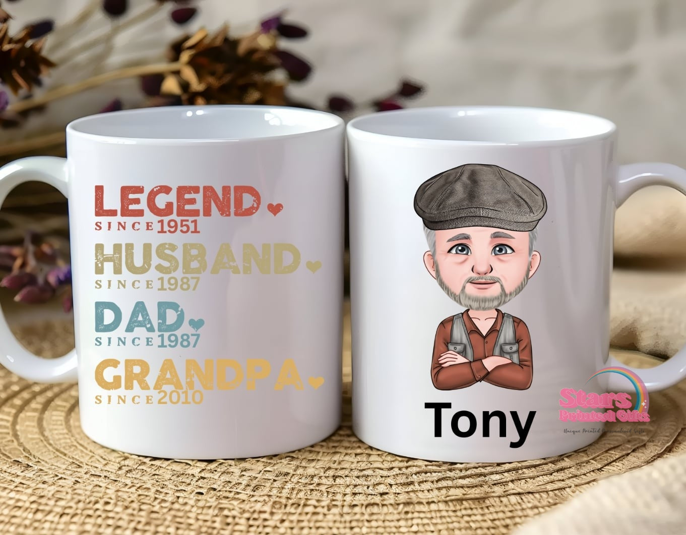 Grandpa Milestone Chibi Mug , Personalised Father's Day Gift, Custom Mug.